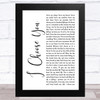 Ryann Darling I Choose You White Script Song Lyric Music Art Print