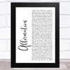 Savage Garden Affirmation White Script Song Lyric Music Art Print