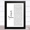 Mumford & Sons Forever White Script Song Lyric Music Art Print