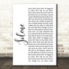 Dolly Parton Jolene White Script Song Lyric Music Art Print