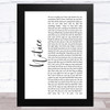 Thomas Rhett Notice White Script Song Lyric Music Art Print