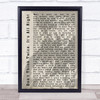 Bob Dylan Don't Think Twice, It's All Right Shadow Song Lyric Quote Print