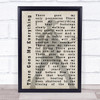 Elvis Presley There Goes My Everything Pose Shadow Song Lyric Quote Print