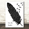 Eva Cassidy Over The Rainbow Black & White Feather & Birds Song Lyric Art Print