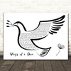 Madness Wings of a Dove Black & White Dove Bird Song Lyric Art Print