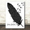 Olly Murs Dear Darlin' Black & White Feather & Birds Song Lyric Art Print