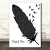 Louis Tomlinson Perfect Now Black & White Feather & Birds Song Lyric Art Print