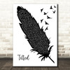 Christine and the Queens Tilted Black & White Feather & Birds Song Lyric Art Print