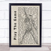 Queen Play The Game Freddie Mercury Silhouette Song Lyric Quote Print