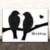 Lady Gaga & Bradley Cooper Shallow Lovebirds Black & White Song Lyric Art Print