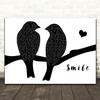 Sixx A.M. Smile Lovebirds Black & White Song Lyric Art Print