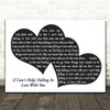 UB40 (I Can't Help) Falling In Love With You Landscape Black & White Two Hearts Song Lyric Art Print