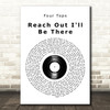 Four Tops Reach Out I'll Be There Vinyl Record Song Lyric Art Print