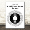Take That A Million Love Songs Vinyl Record Song Lyric Art Print