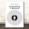Billie Eilish Everything I Wanted Vinyl Record Song Lyric Art Print