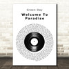 Green Day Welcome To Paradise Vinyl Record Song Lyric Art Print