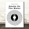 Deep Purple Smoke On The Water Vinyl Record Song Lyric Art Print