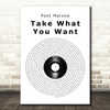 Post Malone Take What You Want Vinyl Record Song Lyric Art Print