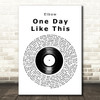 Elbow On A Day Like This Vinyl Record Song Lyric Art Print