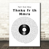 Fall Out Boy Thnks fr th Mmrs Vinyl Record Song Lyric Art Print