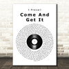 I Prevail Come And Get It Vinyl Record Song Lyric Art Print