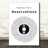 Madison Paris Reservations Vinyl Record Song Lyric Art Print