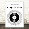 Johnny Cash Ring Of Fire Vinyl Record Song Lyric Art Print