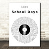 AC DC School Days Vinyl Record Song Lyric Art Print