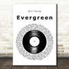 Will Young Evergreen Vinyl Record Song Lyric Art Print