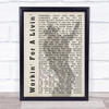 Garth Brooks Workin' For A Livin' Shadow Song Lyric Quote Print