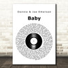 Donnie & Joe Emerson Baby Vinyl Record Song Lyric Art Print