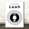 Roy Orbison Leah Vinyl Record Song Lyric Art Print