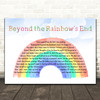 Daniel O'Donnell Beyond the Rainbow's End Watercolour Rainbow & Clouds Song Lyric Art Print