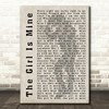 Michael Jackson The Girl Is Mine Shadow Song Lyric Quote Print