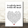 Tears for Fears Everybody Wants to Rule the World White Heart Song Lyric Art Print