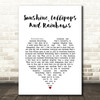Lesley Gore Sunshine, Lollipops And Rainbows White Heart Song Lyric Art Print