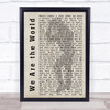 Michael Jackson We Are the World Shadow Song Lyric Quote Print