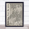 Bob Dylan Make You Feel My Love Shadow Song Lyric Quote Print