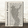 Garth Brooks Unanswered Prayers Shadow Song Lyric Quote Print