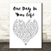 Michael Jackson One Day In Your Life White Heart Song Lyric Art Print