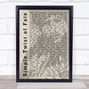 Bob Dylan Simple Twist of Fate Shadow Song Lyric Quote Print