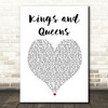 Paloma Faith Kings and Queens White Heart Song Lyric Art Print