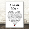 Five Finger Death Punch Blue On Black White Heart Song Lyric Art Print