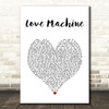 Girls Aloud Love Machine White Heart Song Lyric Art Print