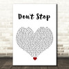 5 Seconds Of Summer Don't Stop White Heart Song Lyric Art Print
