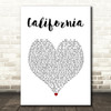 Lana Del Rey California White Heart Song Lyric Art Print