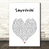 Bastille ?survivin White Heart Song Lyric Art Print