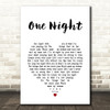 Elvis Presley One Night White Heart Song Lyric Art Print