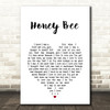 The Kooks Honey Bee White Heart Song Lyric Art Print