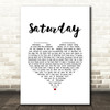 Sam Fender Saturday White Heart Song Lyric Art Print